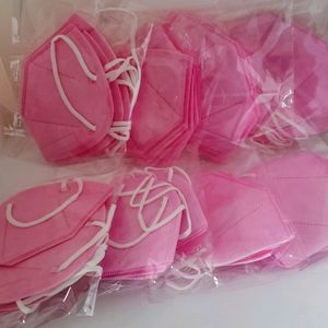 5 pack KN-95 masks Pink plus 5 white